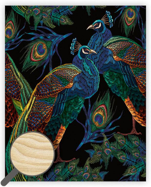 Dřevěný obraz Peacocks