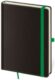 Notebook Black Green S dot grid - Format: 90 x 140 mm /br Content: 192 Pages /br Dot grid notebook /br Paper grammage: 80 g/br Practical paper pocket /br Pen holder /br 3 pages of stickers /br Design of stickers may vary
