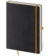 Notebook Flexies L lined Black - Format: 145 x 205 mm /br Content: 192 Pages /br Lined notebooks /br Paper grammage: 80 g/br Practical paper pocket /br Pen holder /br 3 pages of stickers /br Design of stickers may vary