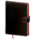 Notebook Flip L blank black/red - Format: 143 x 205 mm /br Content: 192 Pages /br Blank notebooks /br Paper grammage: 80 g/br Pen holder /br Refill notebook