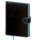 Notebook Flip L blank black/blue - Format: 143 x 205 mm /br Content: 192 Pages /br Blank notebooks /br Pen holder /br Refill notebook