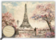 Wooden Picture Eiffel Tower - Every piece is an original – there is a picture printed on a wooden material with natural structure. /br 48,5 x 34 cm picture  /br 1 picture on wood   /br 1 hook for hanging the picture /br Name tag