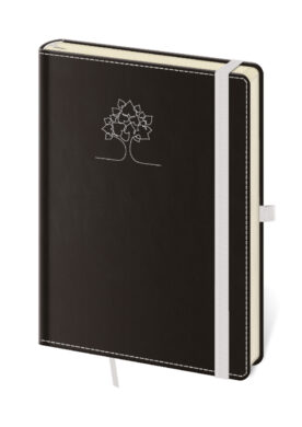 Notebook Black White L lined  (BB424-4)