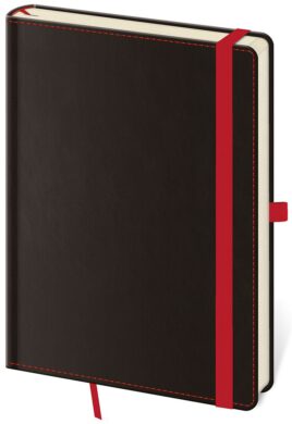 Notebook Black Red S dot grid  (BB445-1)
