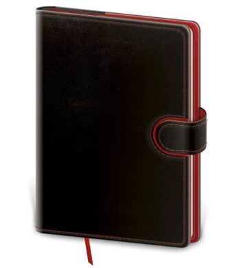 Notebook Flip L blank black/red  (BFL421-1)