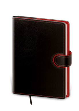 Notebook Flip L lined black/red  (BFL424-1)