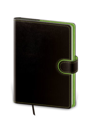 Notebook Flip M lined black/green  (BFL434-3)