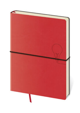 Tečkovaný zápisník Flexio L Red (čtverečkovaný)  (BFO425-04)