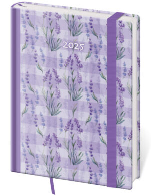 Denní diář B6 Vario Lavender s gumičkou  (DV432-22-25)