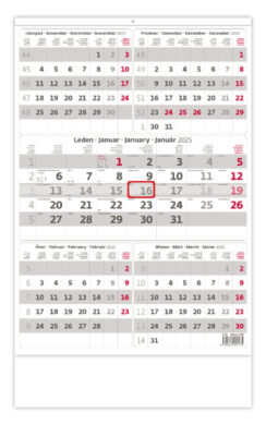 Pětiměsíční kalendář šedý  (N212-25)