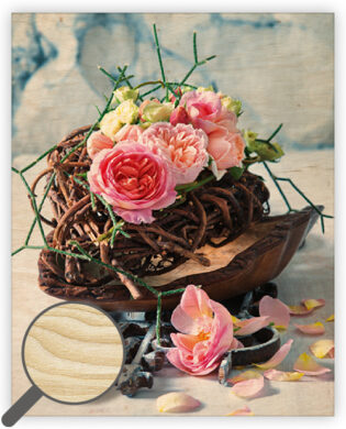 Wooden Picture Roses  (O045)