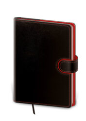 Tečkovaný zápisník Flip M černo/červený (čtverečkovaný)