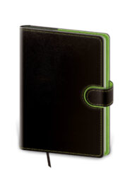 Tečkovaný zápisník Flip M černo/zelený (čtverečkovaný)