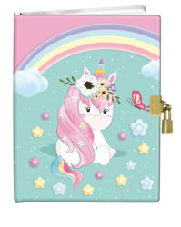 Notebook for Children with Lock - Rainbow Unicorn