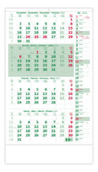 Slovenský štvormesačný kalendár s poznámkami zelený